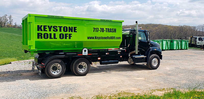 30 Yard 3 Ton roll off dumpster rental on Truck